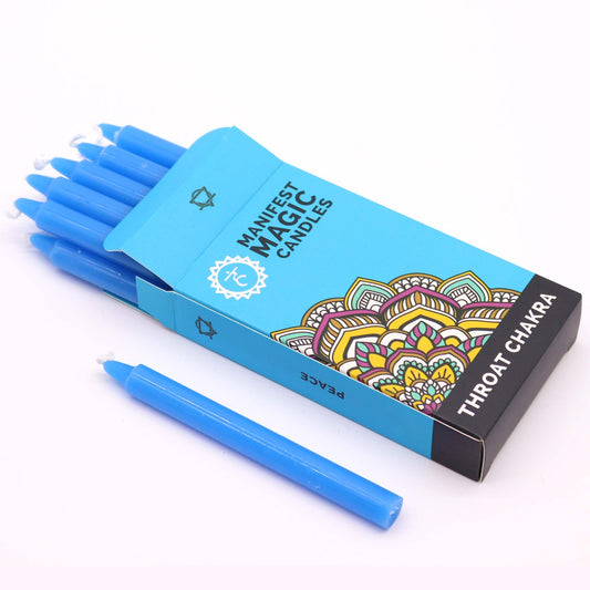 Magic Candles - Manifestation - Blue - Throat Chakra - Pack of 12