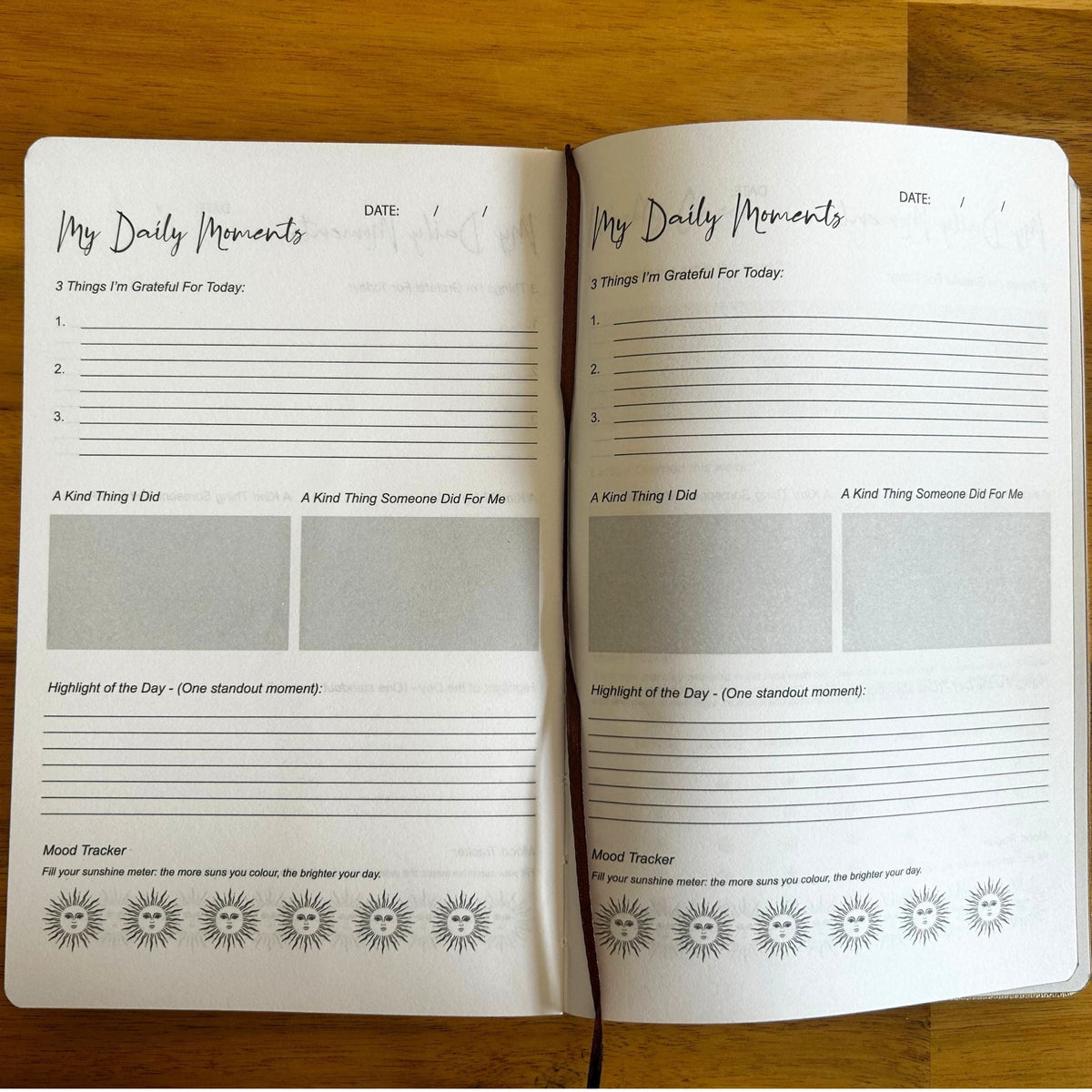 Blue Gratitude Journal with Silver Lining - 120 pages - I am Thankful For - Luna Temple