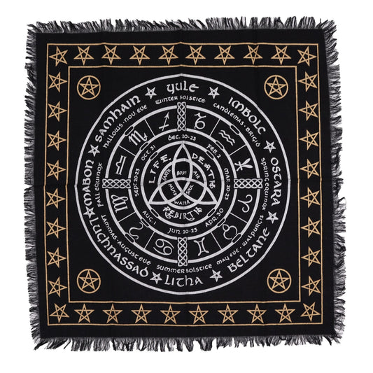 Esoteric Fringed Altar Cloth – Life, Death & Rebirth - Luna Temple