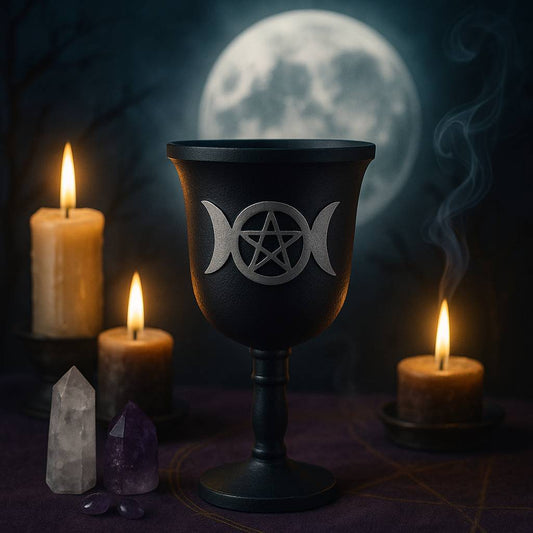 Iron Ritual Goblet with Triple Moon - Luna Temple