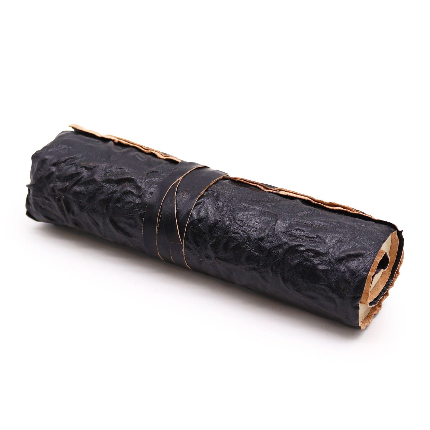 Rolled Leather Travel Notebook – Black - Luna Temple
