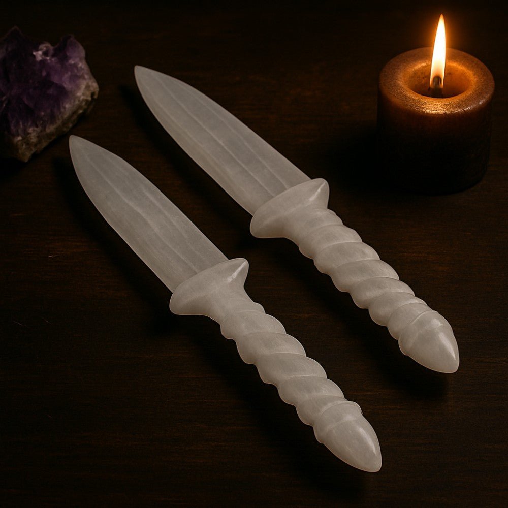 Selenite Ceremonial Knives - Luna Temple