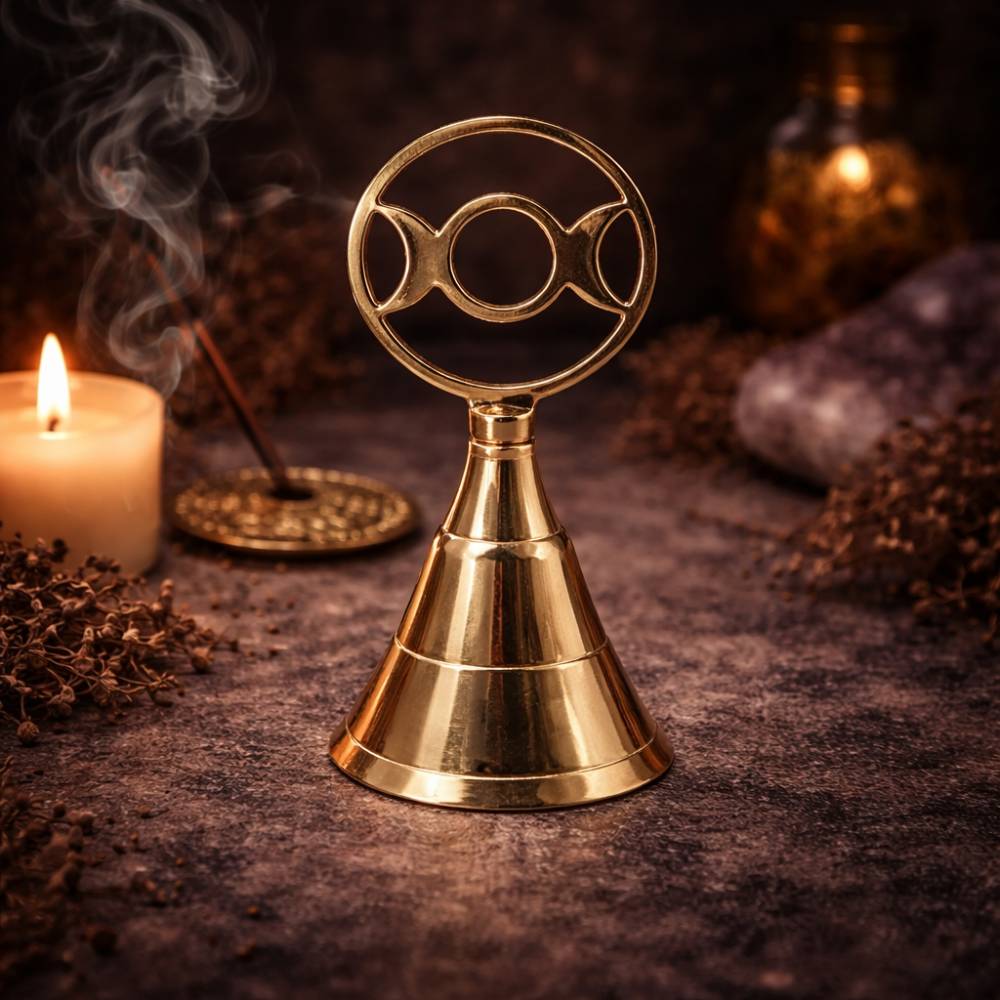 Altar Brass Bell - Three Moon