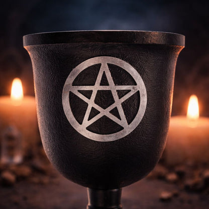 Iron Ritual Goblet with Pentagon close up