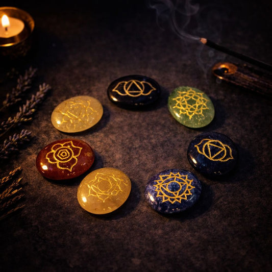 Lrg Stones Chakra Set ( oval shape )
