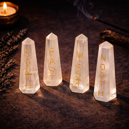 Points of the Compass Quartz Stone Set