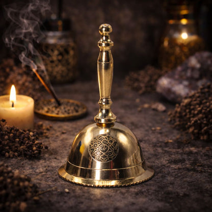Small Altar Brass Bell - Flower of Life