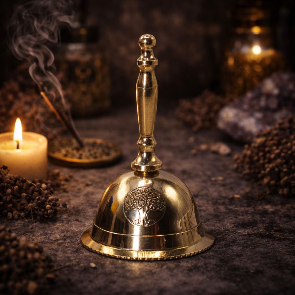 Small Altar Brass Bell - Tree of Life