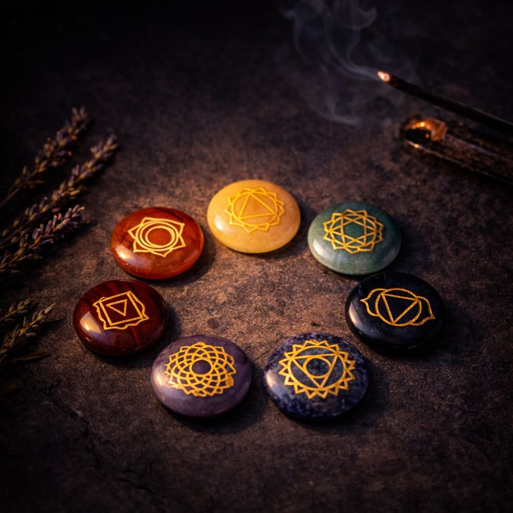 Small Stones Chakra Set (Rounded shape)