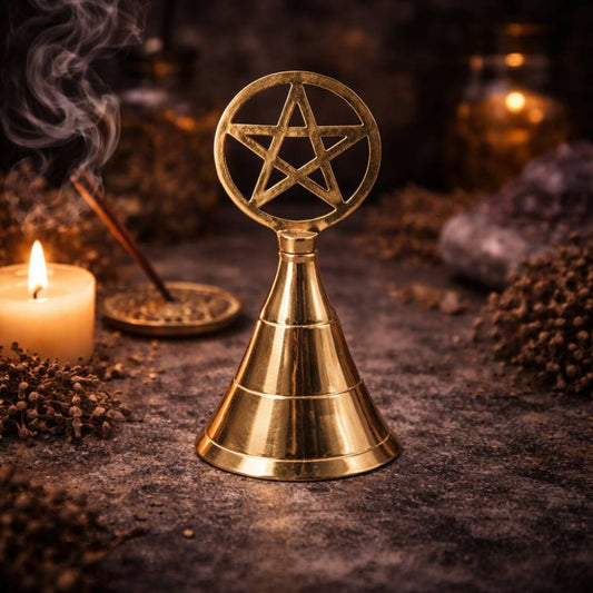 Altar Brass Bell - Pentagram - Luna Temple