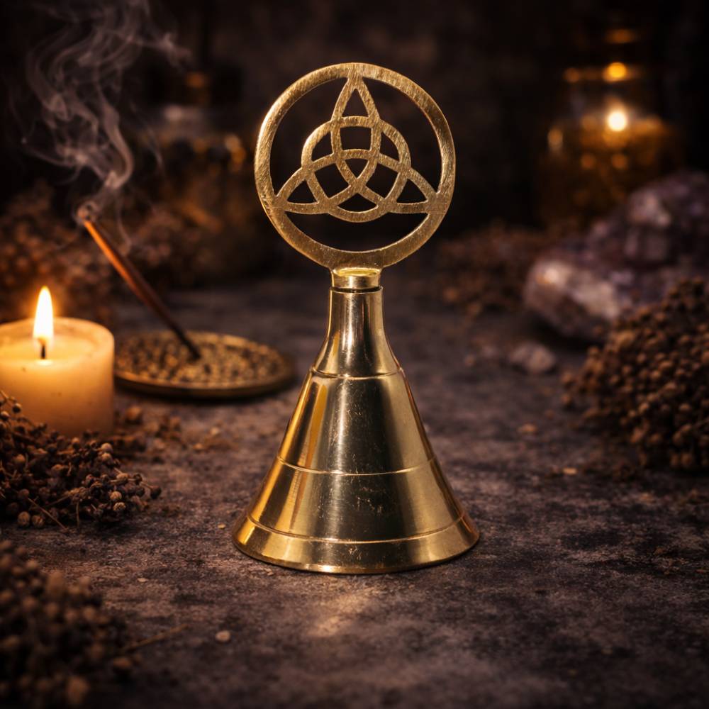 Altar Brass Bell - Triquetra - Luna Temple