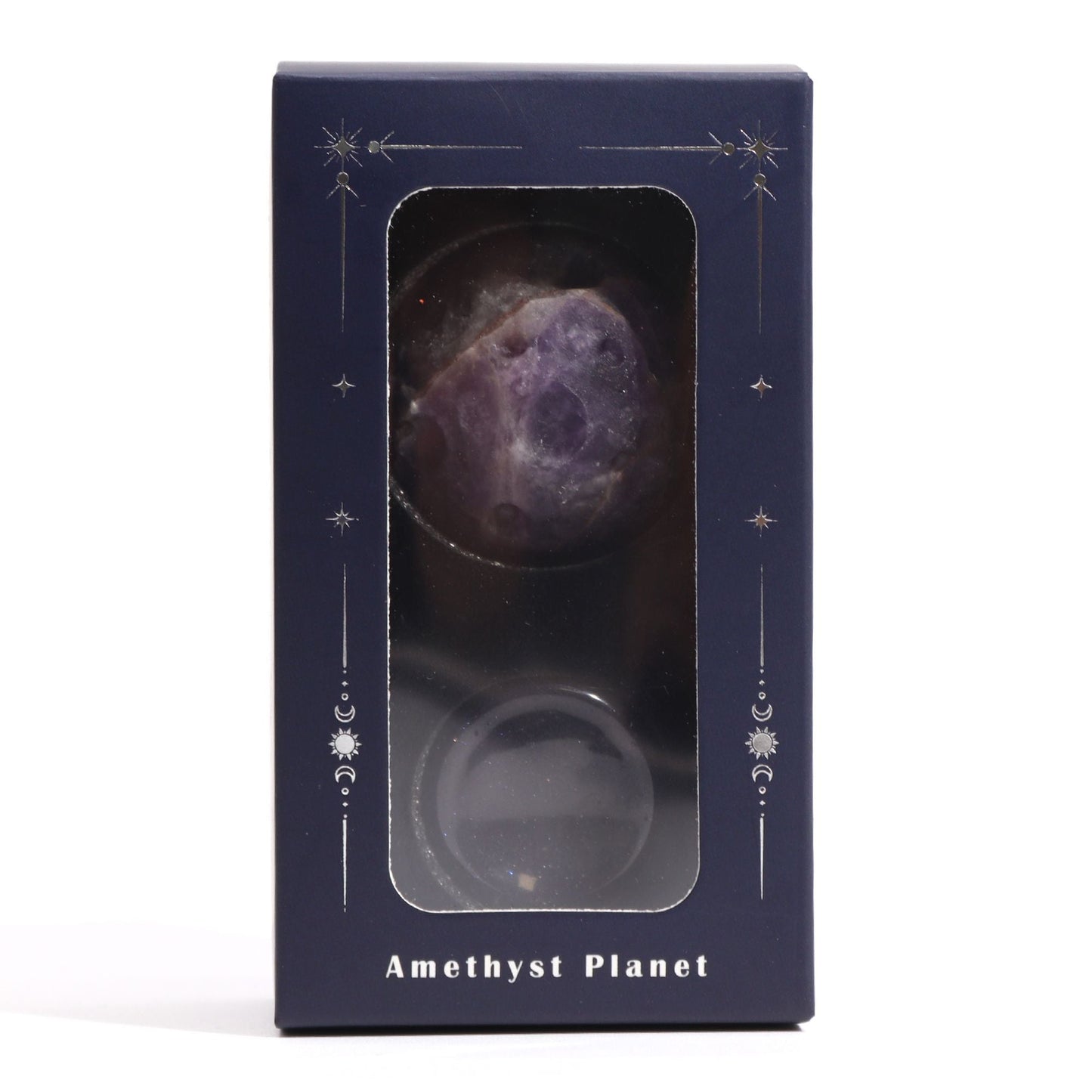 Ametyst Planet on a Sola Goldstone Stand (JUPITER) - Luna Temple