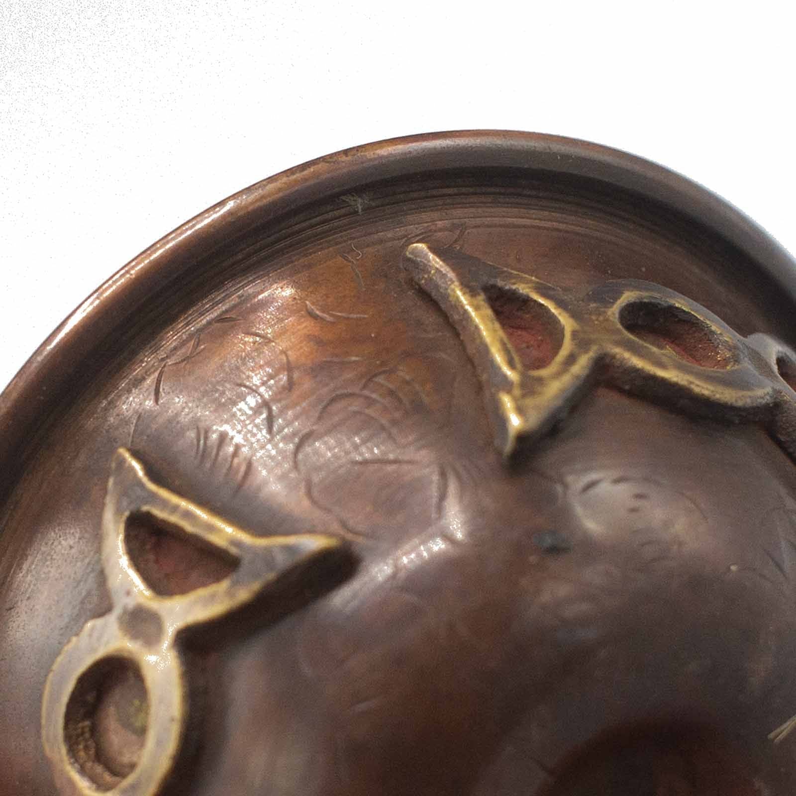 Antique Copper Ritual Bowl with Triple Moon - Luna Temple