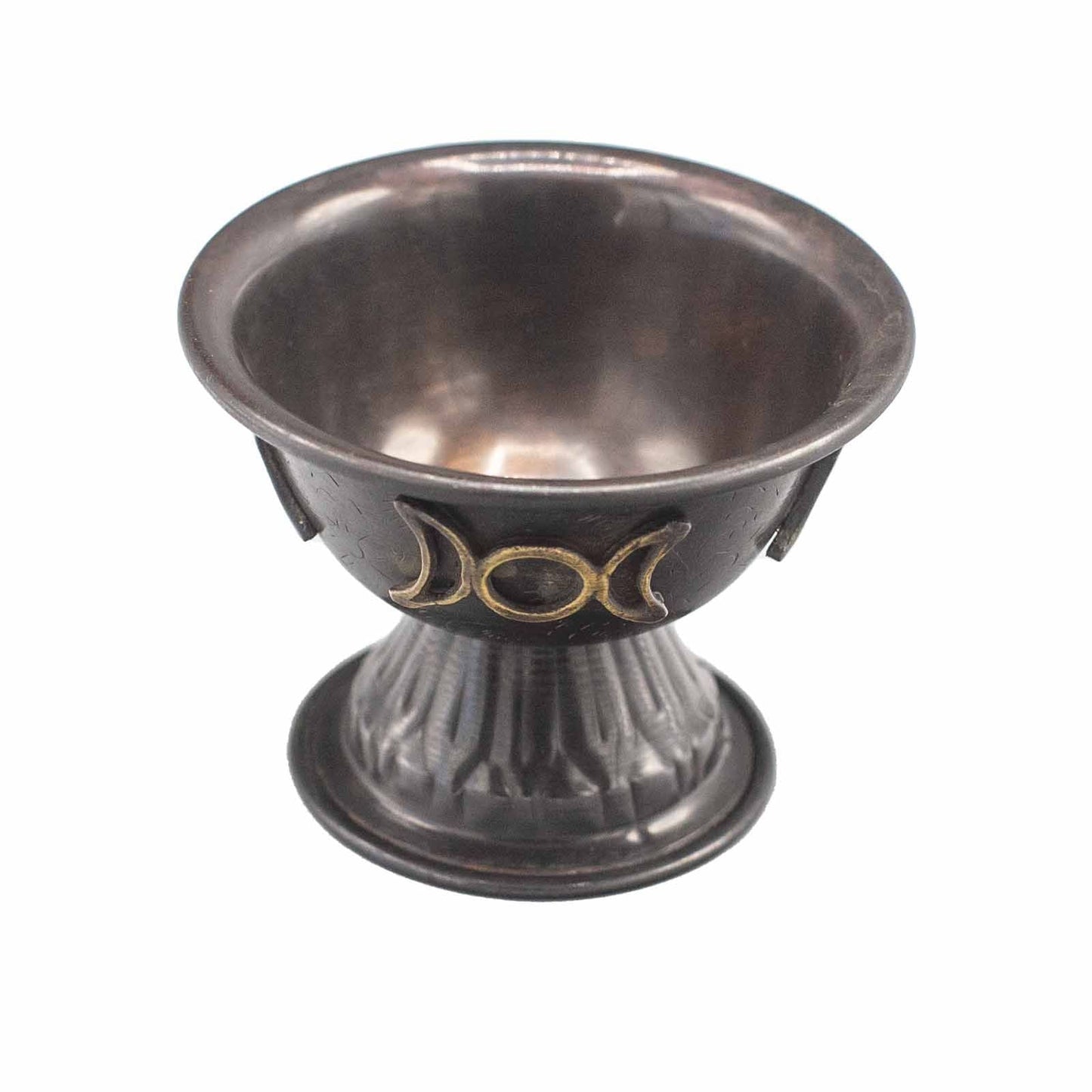 Antique Copper Ritual Chalice with Triple Moon - Luna Temple