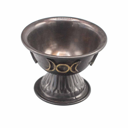Antique Copper Ritual Chalice with Triple Moon - Luna Temple