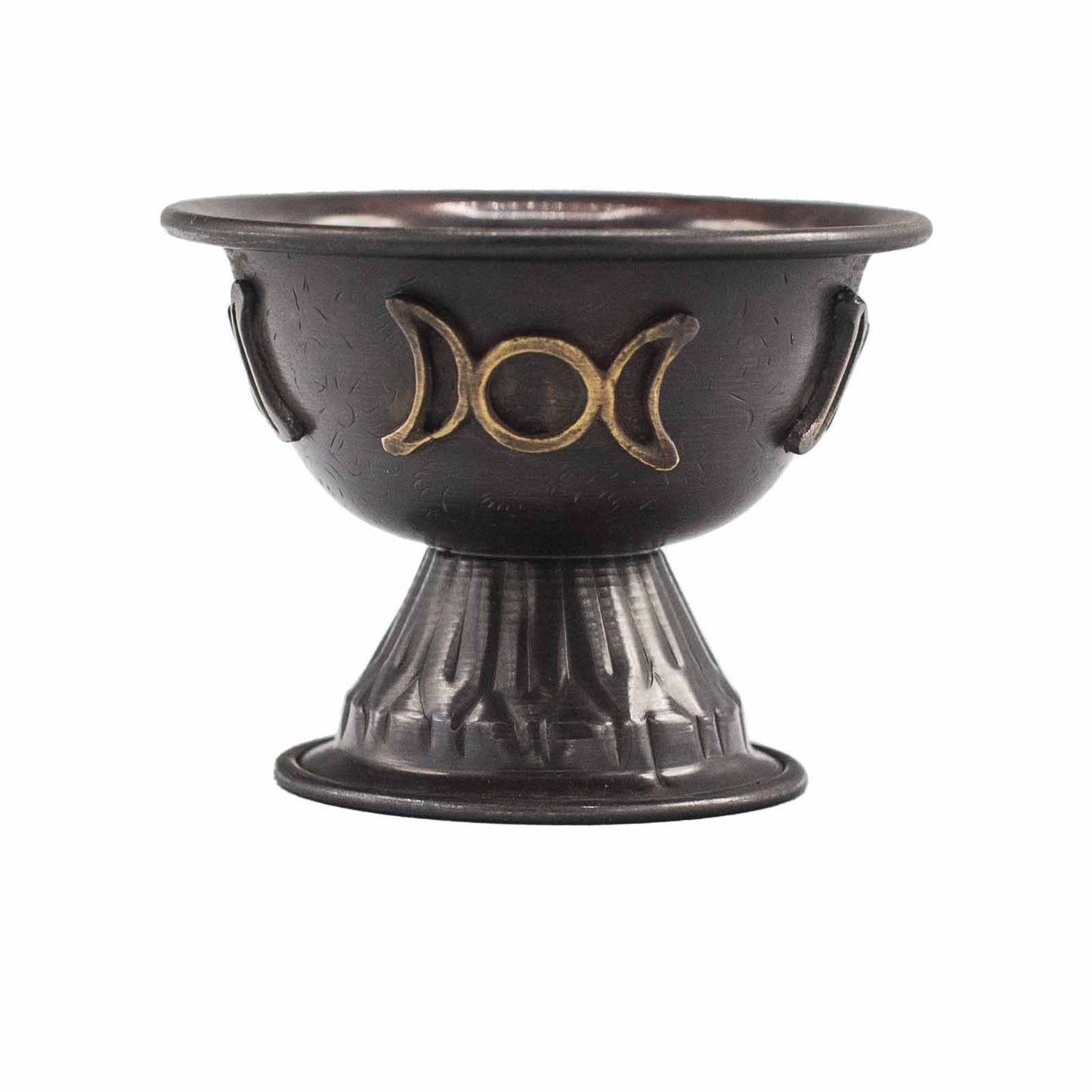 Antique Copper Ritual Chalice with Triple Moon - Luna Temple