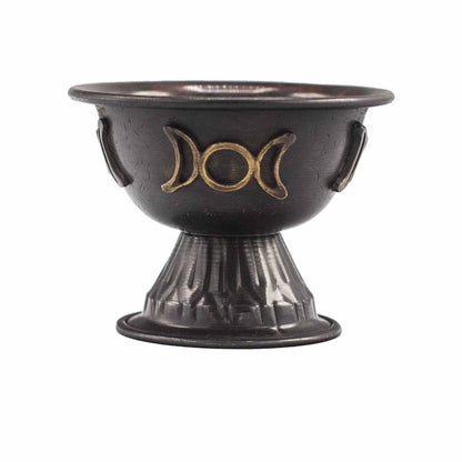 Antique Copper Ritual Chalice with Triple Moon - Luna Temple