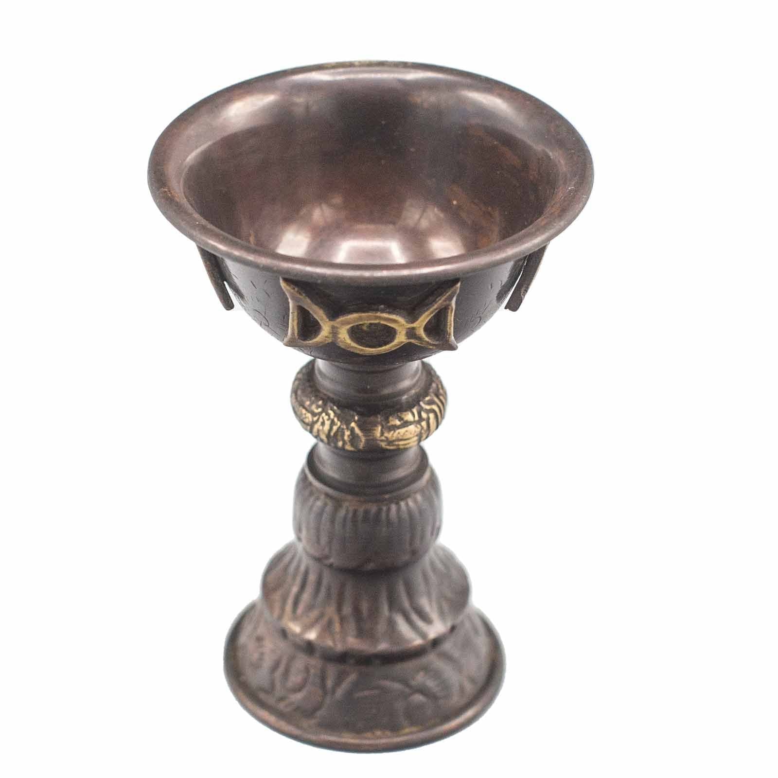 Antique Copper Ritual Goblet with Triple Moon - Luna Temple
