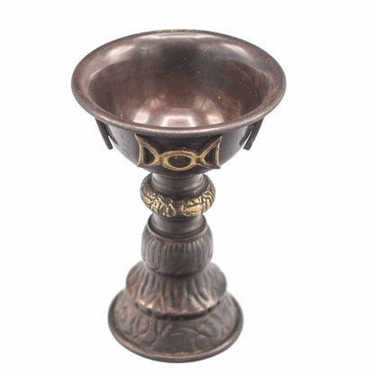 Antique Copper Ritual Goblet with Triple Moon - Luna Temple