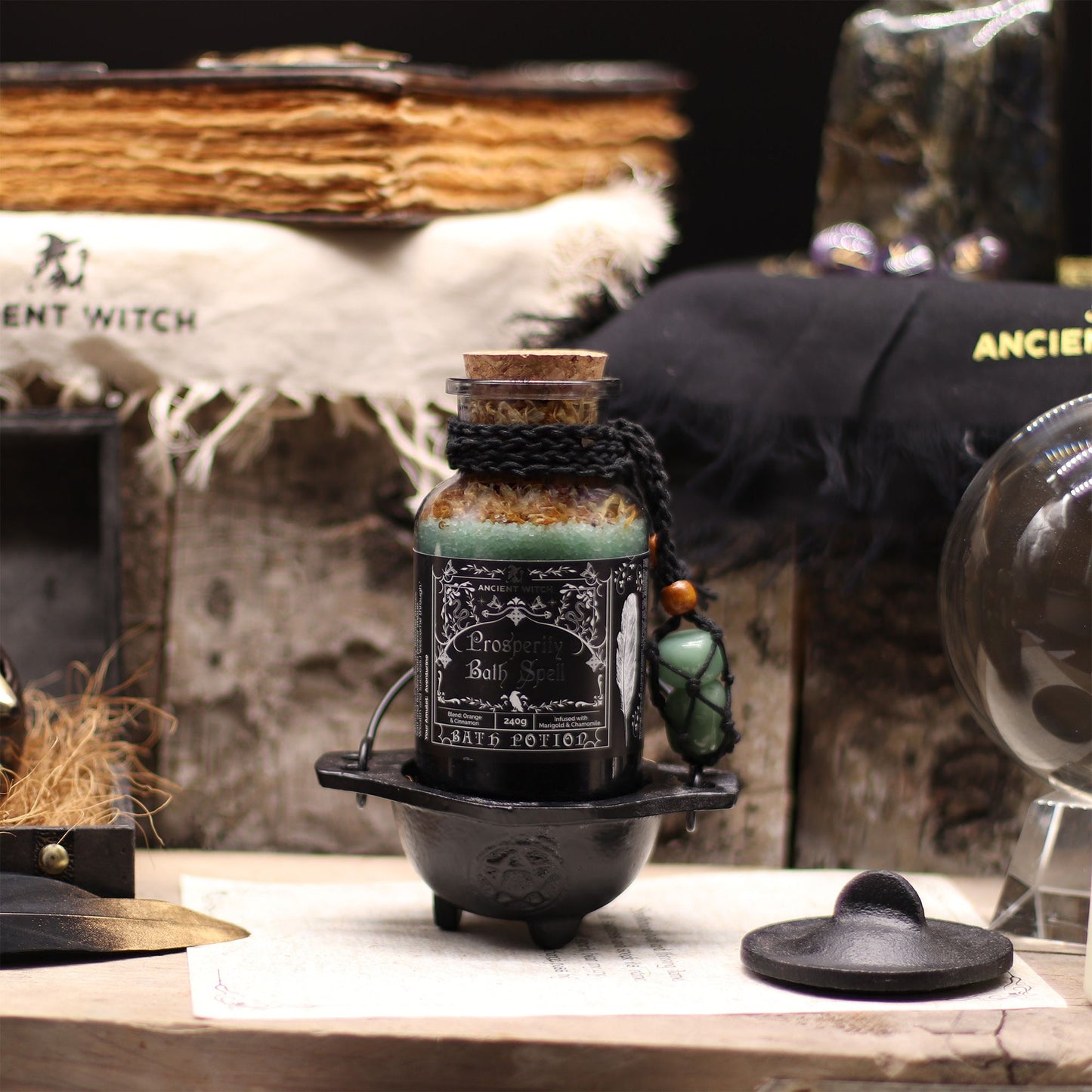 Bath Spell Potion with Aventurine Amulet – Prosperity