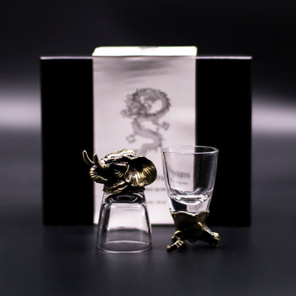 Gift Set of 6 Shot Glasses (50ml) - Mystical Creatures - Antique Bronze