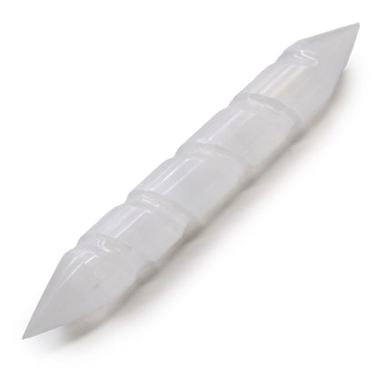 Selenite Spiral Wand – Double Point