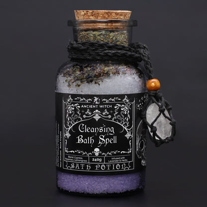 Bath Spell Potion with Rock Crystal Amulet – Cleansing
