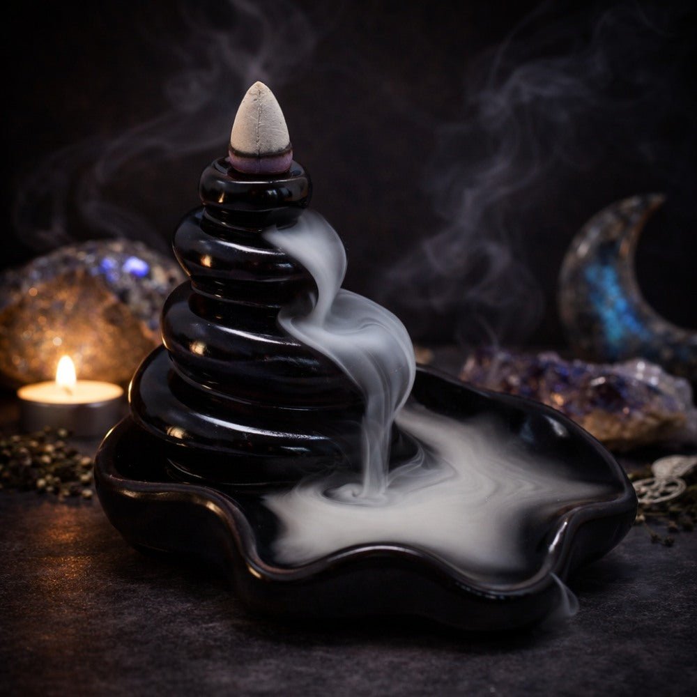 Backflow Incense Burner – Pebbles into Pool - Luna Temple