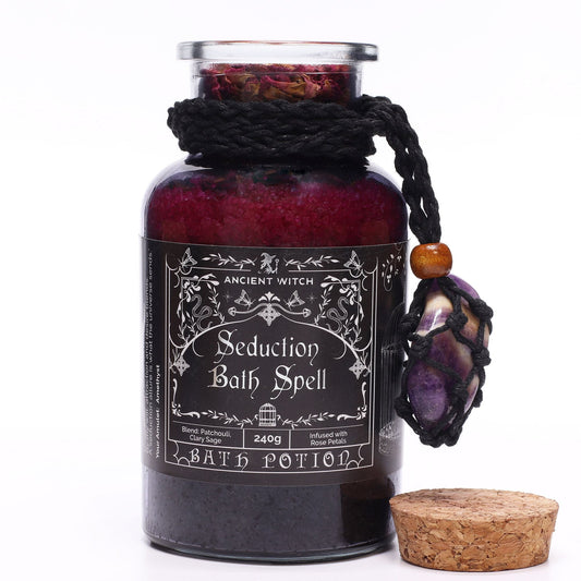 Bath Spell Potion with Amethyst Amulet – Seduction - Luna Temple