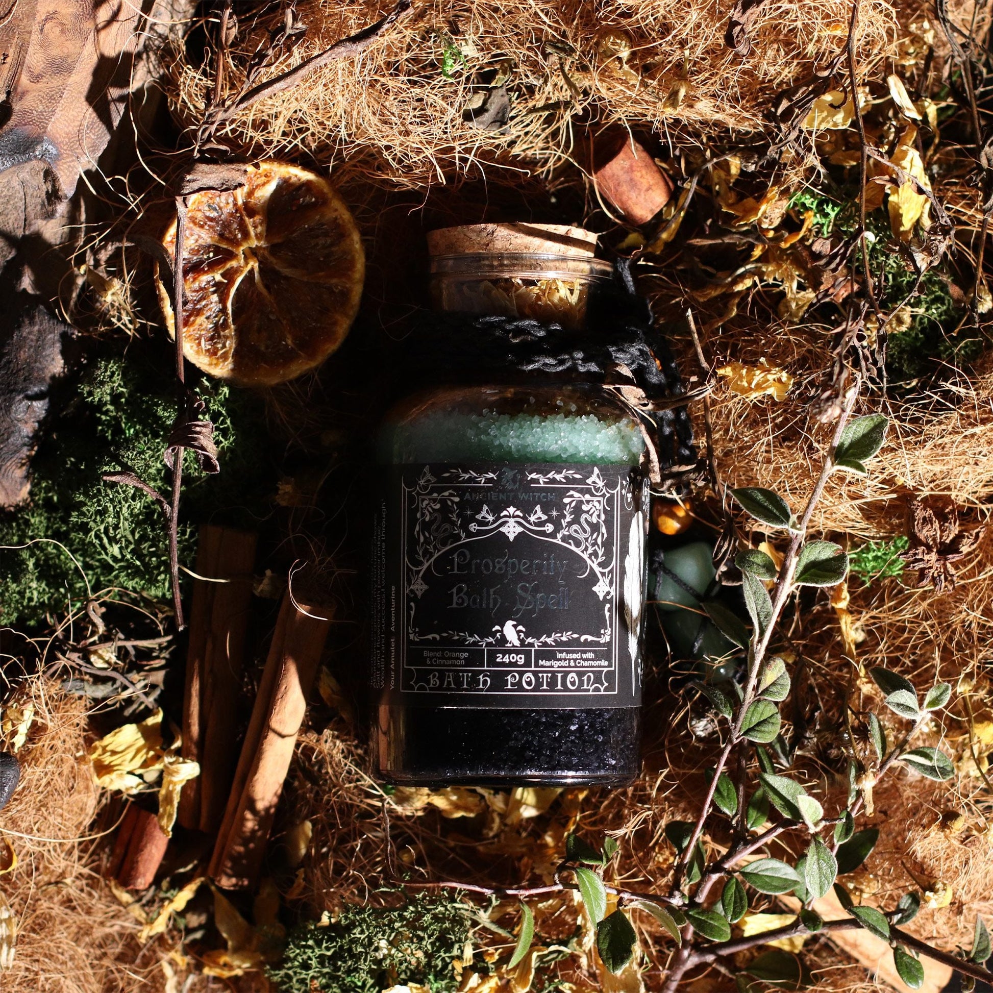 Bath Spell Potion with Aventurine Amulet – Prosperity - Luna Temple