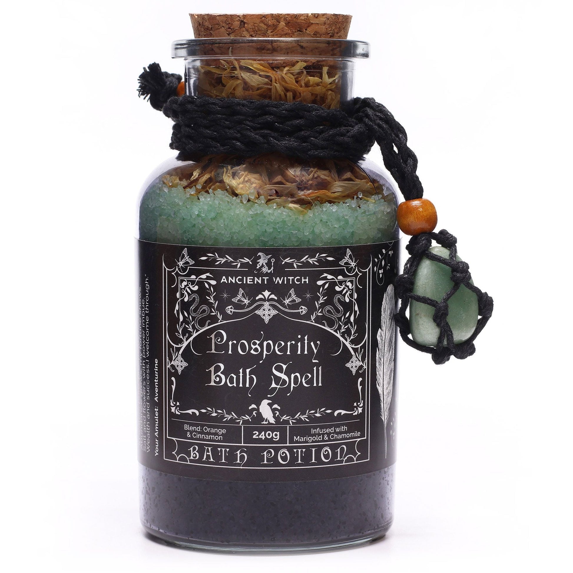 Bath Spell Potion with Aventurine Amulet – Prosperity - Luna Temple