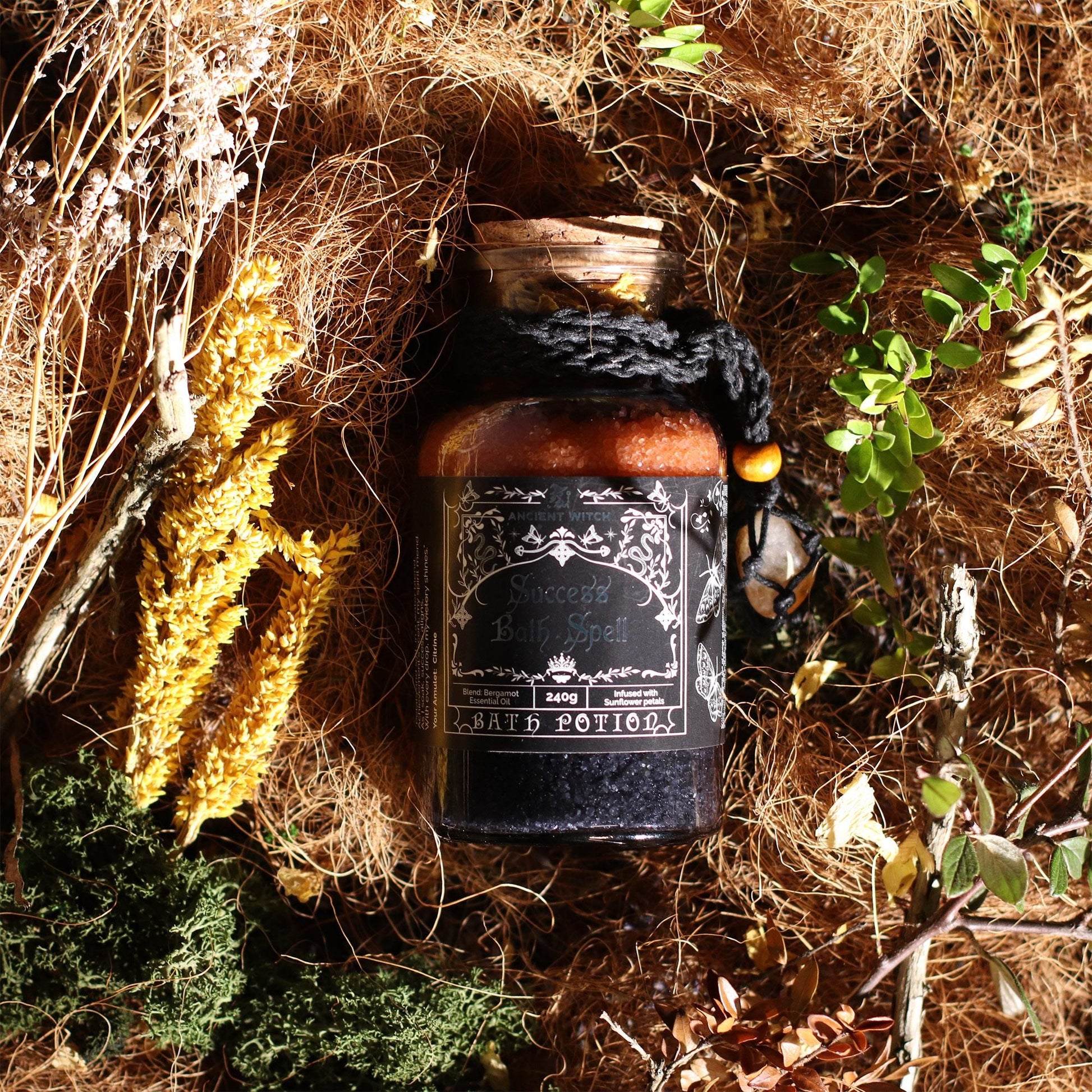 Bath Spell Potion with Citrine Amulet – Success - Luna Temple