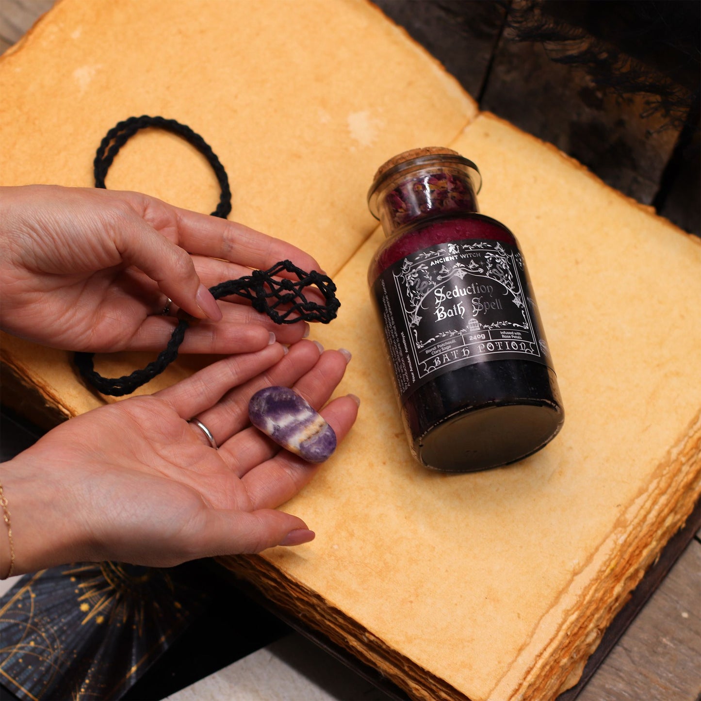 Bath Spell Potion with Citrine Amulet – Success - Luna Temple