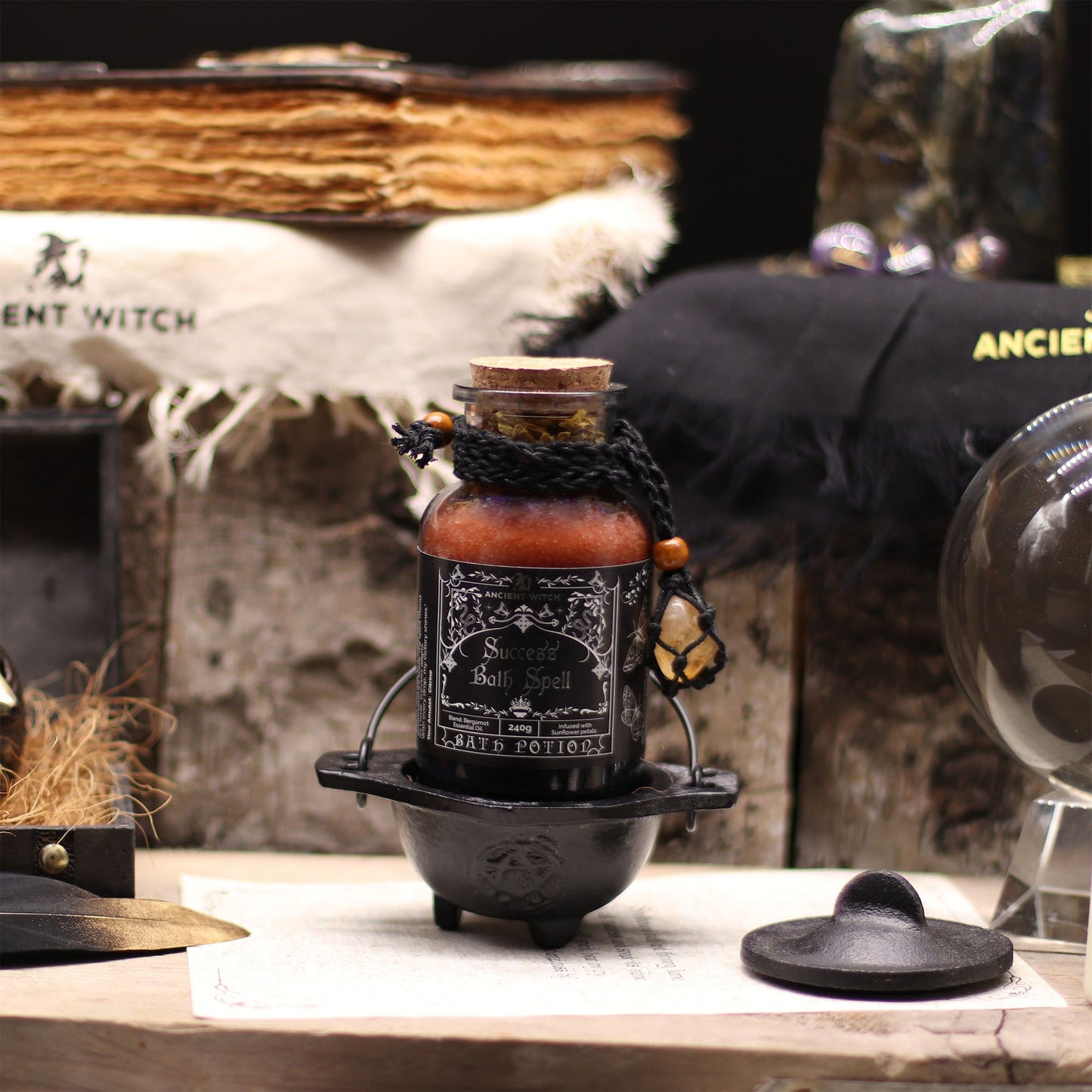 Bath Spell Potion with Citrine Amulet – Success - Luna Temple