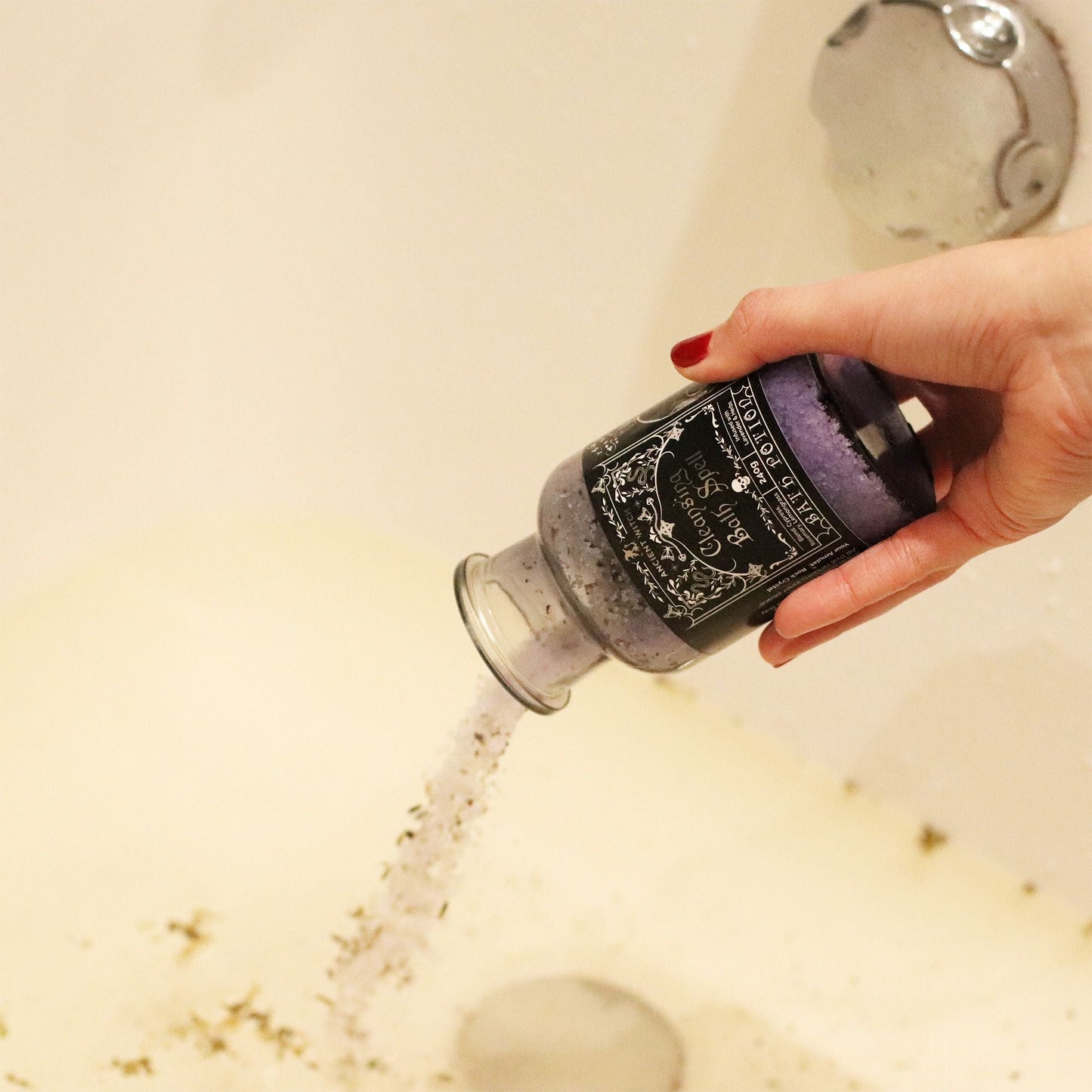 Bath Spell Potion with Rock Crystal Amulet – Cleansing - Luna Temple