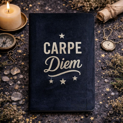 Black Velvet Notebook - 80 pages - Carpe Diem - Luna Temple