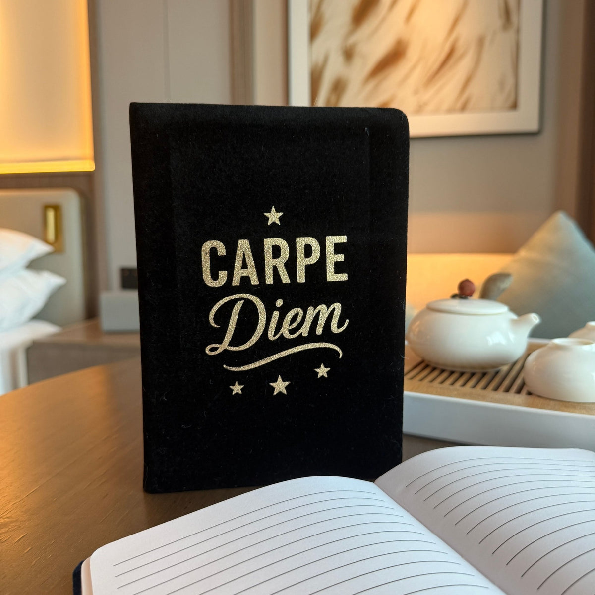 Black Velvet Notebook - 80 pages - Carpe Diem - Luna Temple