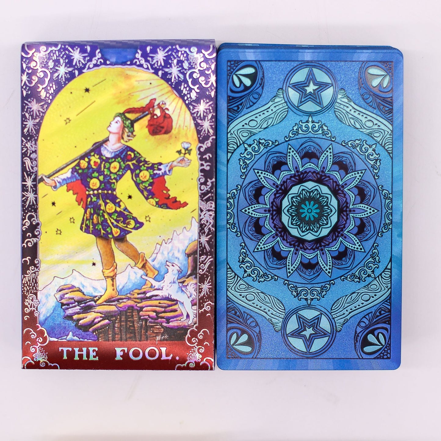 Blue Foil Tarot Card Set - Mandala - with booklet - Luna Temple