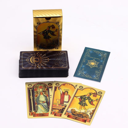 Blue & Gold Foil Tarot Card Set - All Seeing Eye - with booklet - Luna Temple