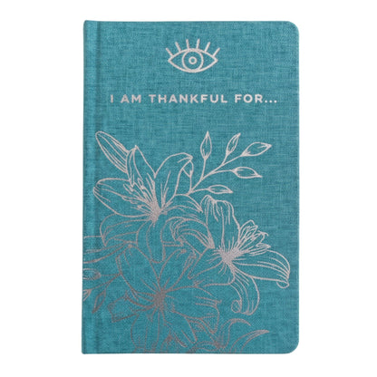 Blue Gratitude Journal with Silver Lining - 120 pages - I am Thankful For - Luna Temple