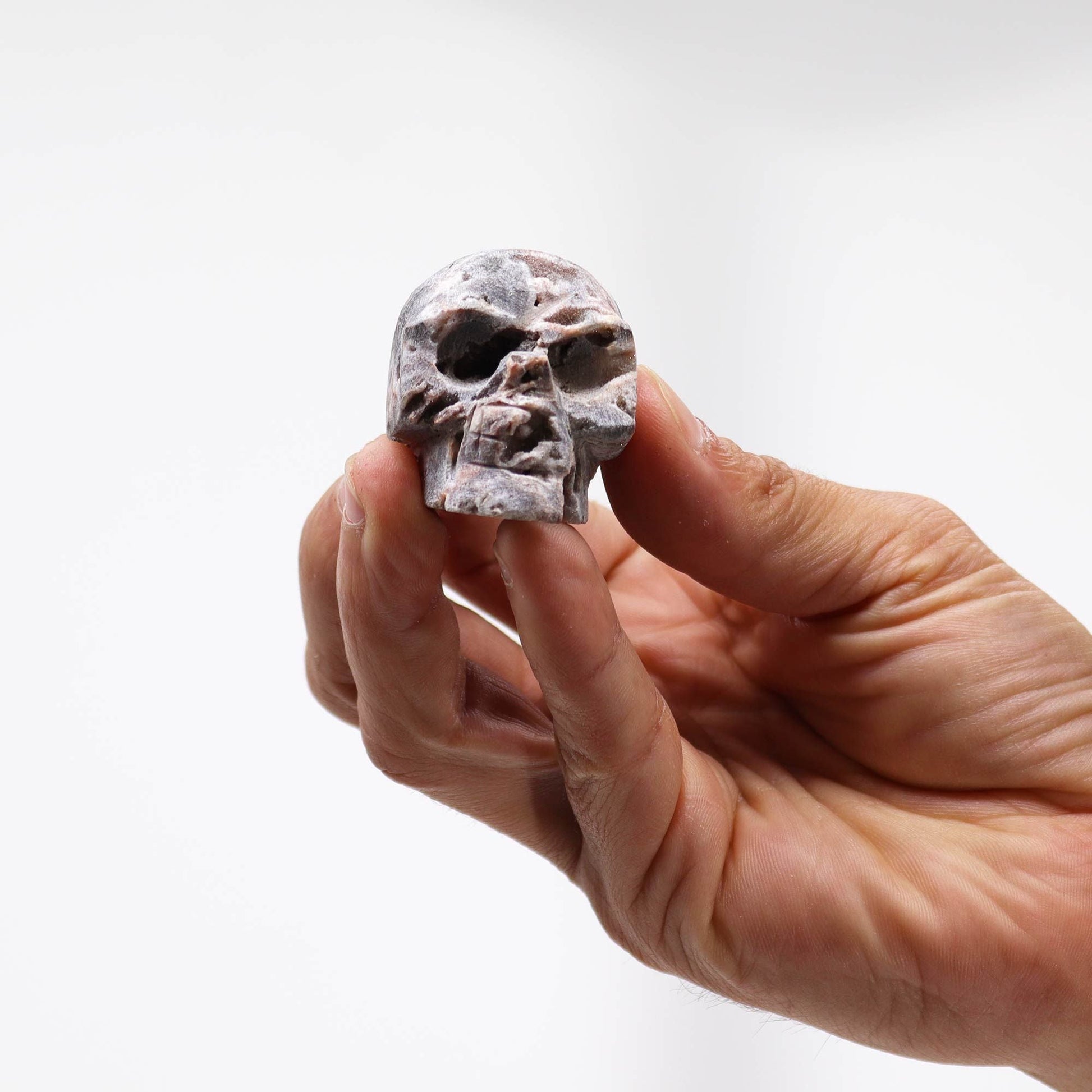 Calcite Geode Skull – Natural Crystal Carving - Luna Temple