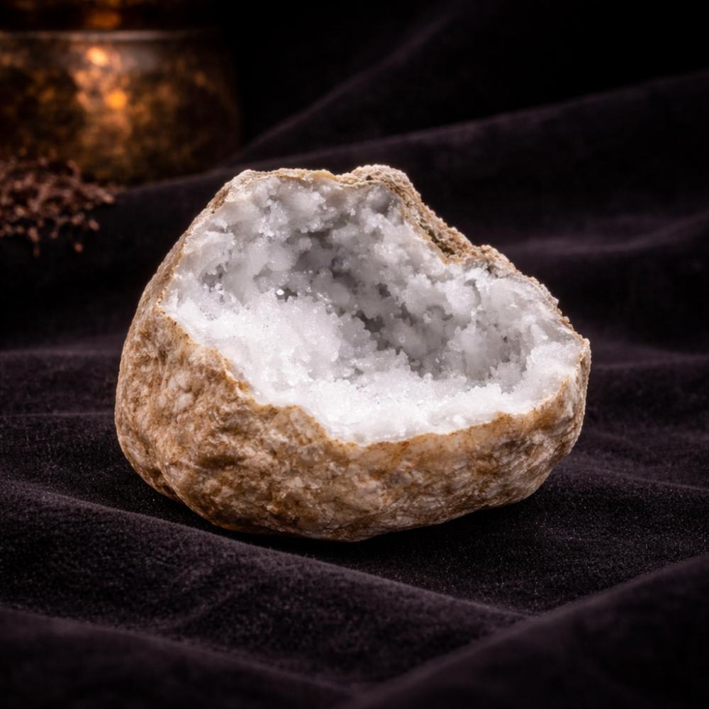 Calcite Geodes 10–12cm – Natural Crystal Pair - Luna Temple