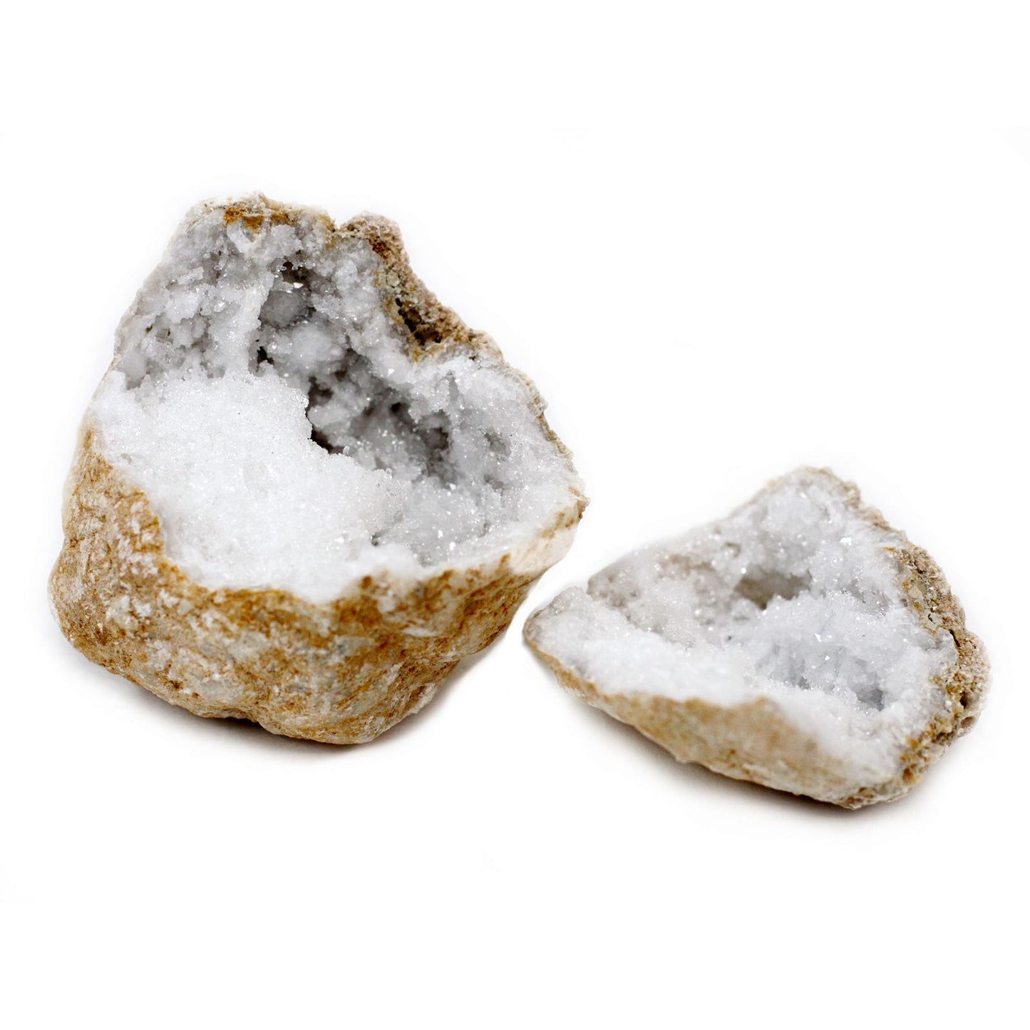 Calcite Geodes 10–12cm – Natural Crystal Pair - Luna Temple