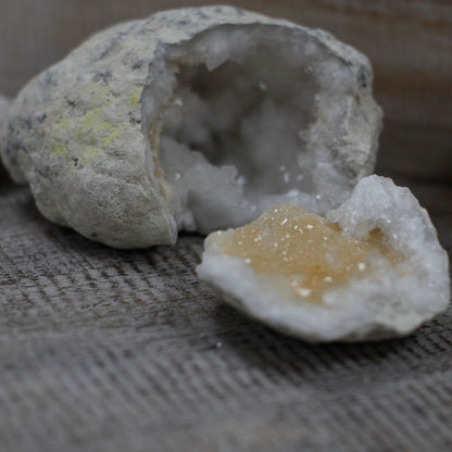 Calcite Geodes 10–12cm – Natural Crystal Pair - Luna Temple