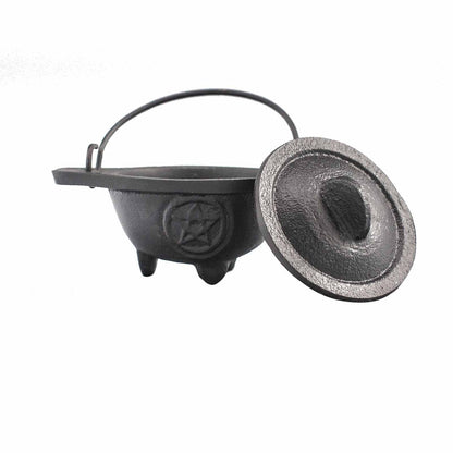 Cast Iron Cauldron with Pentagon - Luna Temple