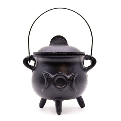 Cast Iron Cauldron with Triple Moon - Luna Temple