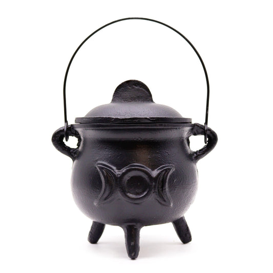 Cast Iron Cauldron with Triple Moon - Luna Temple