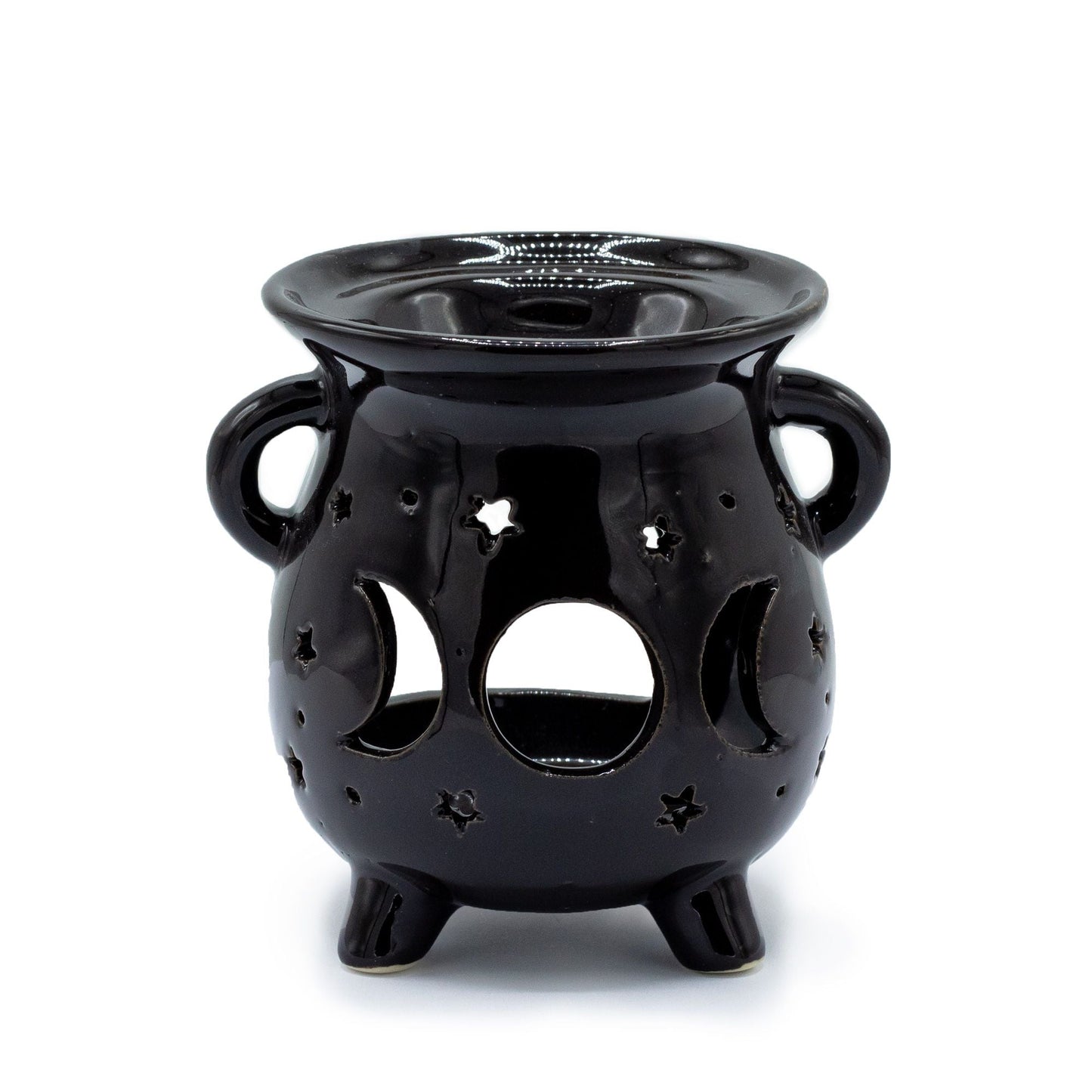 Cauldron Oil Burner – Moon Phase – Black - Luna Temple