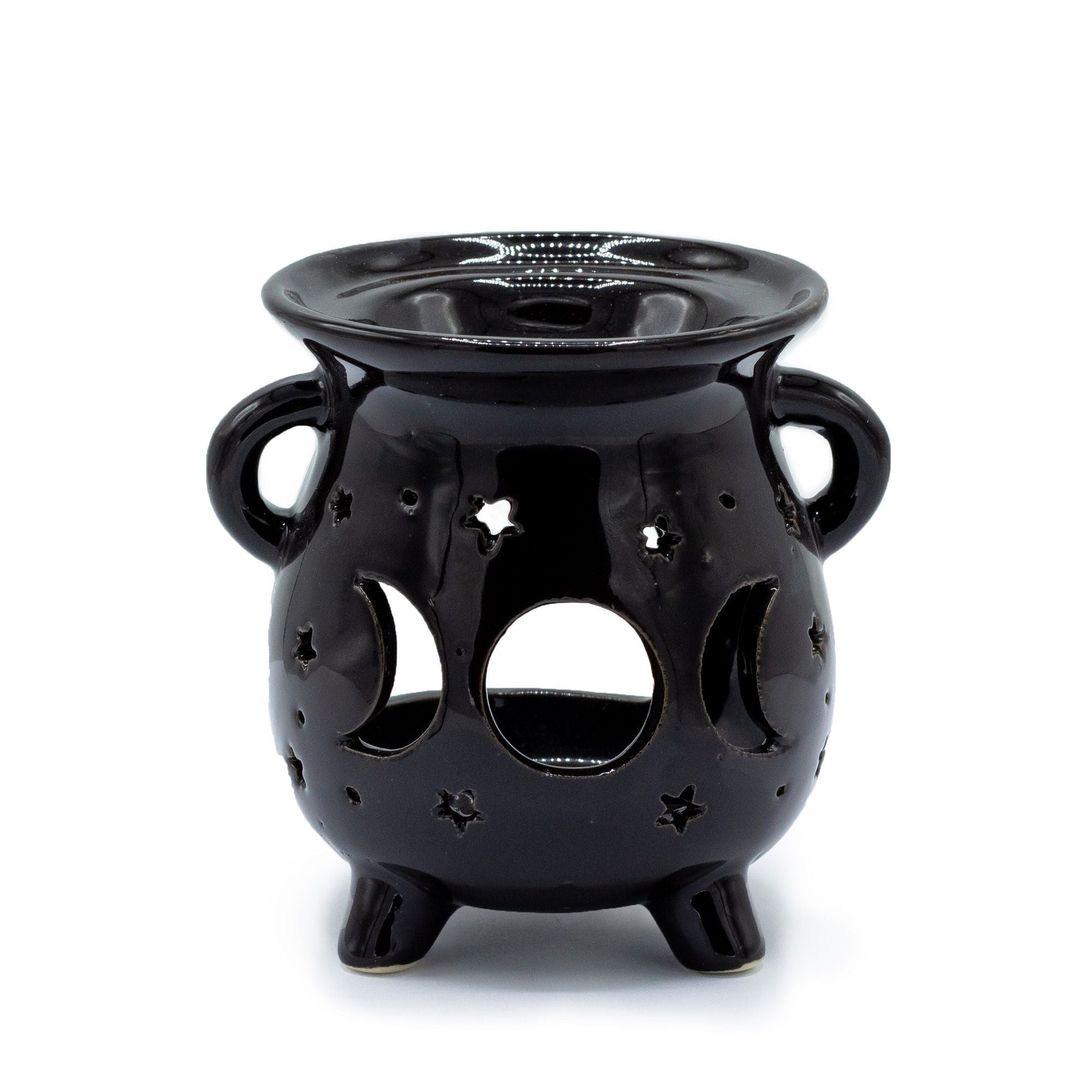 Cauldron Oil Burner – Moon Phase – Black - Luna Temple