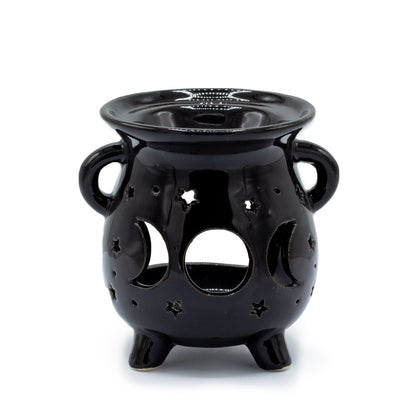 Cauldron Oil Burner – Moon Phase – Black - Luna Temple